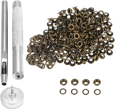 WedDecor Ösen Einstellung Toolkit 100Pcs 4mm Bronze Ösen Mit 3pcs Handwerkzeuge für Befestigung Tüllen IN Lederwaren, Kunst & Basteln Projekte, Scrapbooking, Bekleidung