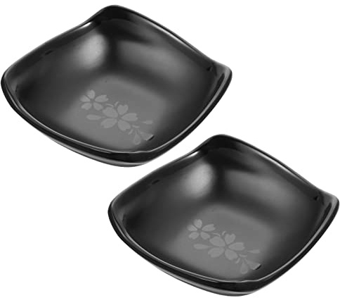 Dipschalen Soßenschale Dip Schälchen Vorspeisen Schalen Dip Tellerchen 2 Stück Schwarz Salatsoße Saucen Sojasauce Sushi Soja Ketchup Gewürz Schälchen Zuhause Restaurant