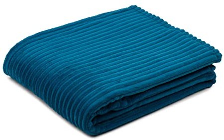 Gözze - Kuschelweiche Kuscheldecke, Feine Cord-Optik, 1040g/Stück, 150 x 200 cm - Petrol