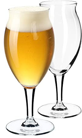 KADAX Juego de vasos de cerveza de cristal, tulipanes de cerveza, vasos de trigo para cerveza oscura y clara, vasos de cerveza artesanales, jarras de cerveza (410 ml, 2 unidades)