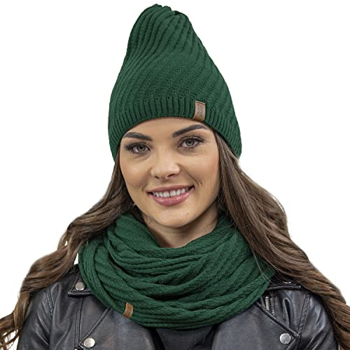 VIVISENCE Winter Mütze Für Damen Beanie Mit Verlängertem Schnitt Aus Wärmendem Garn Herbst Gemütlich Ideal Für Kalte Wintertage Und Outdoor-Aktivitäten Modell 7017