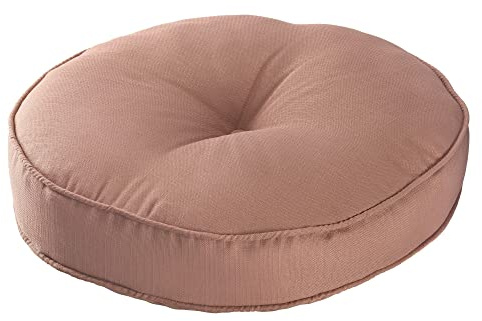 homefab Bodenkissen für Zuhause & Outdoor - Sitzkissen Pouf für Boden und Garten, wetterfest, wasserfest, ca.10 cm hoch - rund, 60 cm Ø, Coral