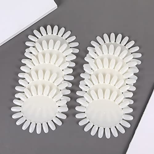 CONGGUAN 200 Pcs False Nail Swatches Display Wheel Plastic Nail Art Colour Tester Kit x 10 Discs for Manicure Practice Nail Polish Show Stand