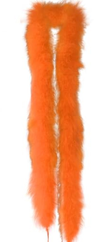 Federboa Weihnachtsboa, Länge 200CM Flauschige Federstola Feder Schal Verkleidung Girlande für Damen Mädchen 24er Jahre Fasching Mottoparty Karneval Kostüm Accessoire Hochzeitsdekoration,Orange