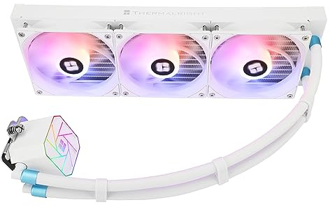 Thermalright AQUA ELITE 360 White V3 Liquid CPU Cooler, AIO Pump Head Speed up to 3300RPM, TL-C12W-S V2×3 PWM Fans,for AMD/AM4/AM5, Intel LGA1150/1151/1200/2011/1700/1851, Computer CPU Aio Cooler