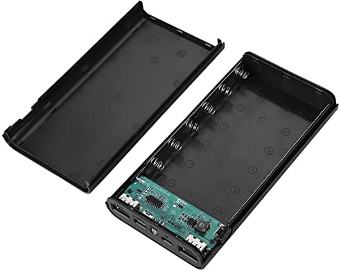 KOSDFOGE 18650 Custodia per Power Bank, Custodia per Power Bank Fai da Te a 6 Sezioni, con Display LCD, Custodia per Nidificazione per Power Bank a Ricarica Rapida di Tipo C a Due Vie