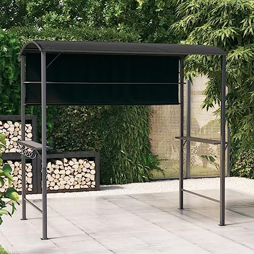 Pergola da Giardino Mercato Tenda Gazebo ProfessionaleGazebo con Tetto 220x110x200 cm AntraciteAdatto per feste, bordo piscina, giardini e balconi
