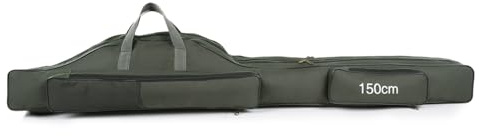 Sunydog Angelrutentasche, Tragbare Faltbare Angelruten Aufbewahrungstasche, Tragetasche Reisetasche für Angelrute, Angelausrüstung, Angelrolle, Angelschnur, 100-210cm Optional (Armeegrün 150cm)