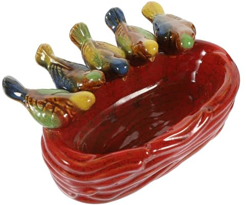 BESPORTBLE 1pc Creative Ceramic Fruit Tray Bird Feeder Elegant Multi-function Design for Outdoor Household Feeding Plate for Gatherings Parties