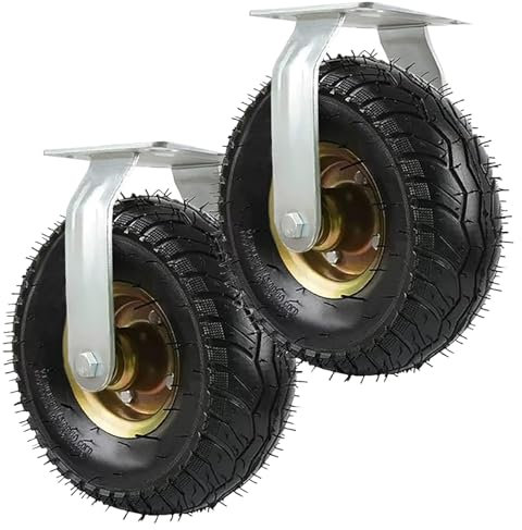 WORDFUN Lenkrolle, Bockrolle, 2 Stück, Möbel Transportrolle, Luftreifen Kugellager, industrierollen schwerlast, 150mm 200mm 250mm, ersatzrader fuir bollerwagen, Geeignet für jeden Boden