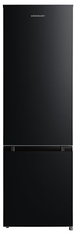 Cookology 262L Freestanding Fridge Freezer, Adjustable Temperature Control, Shelves and Legs, Reversible Doors, Efficient LED Light, 4 Star Freezer Rating - Black