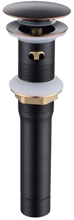 Oil-Rubbed Bronze Bathroom Sink Drain with Overflow - Pop Up Drain Assembly Kit, Brass/Stainless Steel with Detachable Strainer Basket​