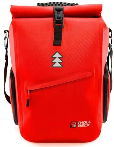 THOLLBECK Impuls 3 in 1 Fahrradtasche & Fahrradrucksack mit MAGNETVERSCHLUSS (23-27l) - wasserdicht für Gepäckträger bei Fahrrad & E Bike -Mountainbike Rucksack Herren & Damen mit Laptopfach