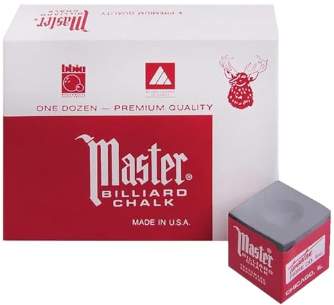 Tweeten Fibre Co Banker's Gray Billiard Pool Chalk Master Dozen Box