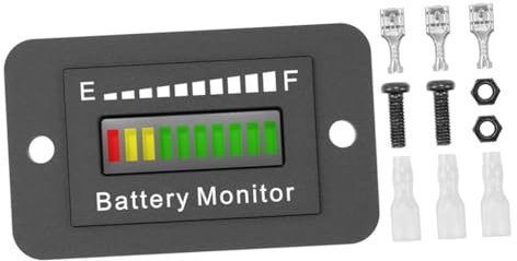 Veemoon Adjustable Golf Cart Battery Gauge Meter Tool 12v-72v Voltage Display for Electric Vehicle Black Color Suitable for Golf Carts and Forklifts