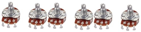 ibasenice 6stücke Vollgröße Bass Potentiometer Mit Langem Knurl-split-schaft Audio-taper Geringer Reibung Für Gitarre Und Bass Für Austausch Von Audio-potis