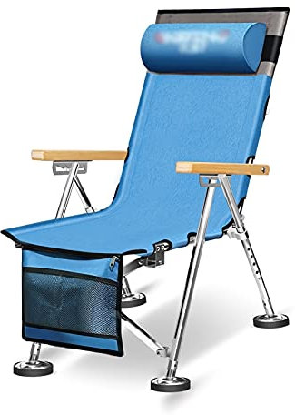 VNGBFGDFVN Stuhl mit hoher Rückenlehne, Camping-Klappstuhl, verstellbare Rückenlehne, Liegestühle mit Tasche, Kissen und Armlehnen zum Angeln, Wandern, Strand, 250 kg Tragkraft, Campingstuhl