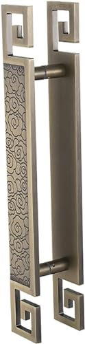 ZAVAQES Moderner Eingangstürgriff, lang, 40 cm/60 cm/80 cm/120 cm/150 cm, Vintage-Push-Pull-Türgriff, interner und externer robuster Aluminium-Haustürgriff, beidseitig (Farbe: Grünbronze