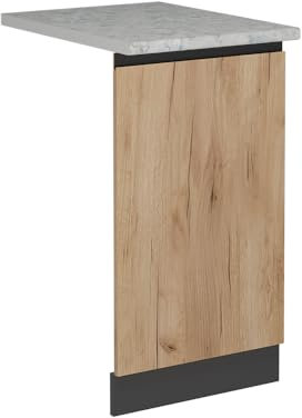 Vicco Panel Frontal del lavavajillas R-Line, Roble Dorado, 45 cm J-Shape, ET Mármol, para combinación Libre Dentro de Sistemas de Cocina modulares