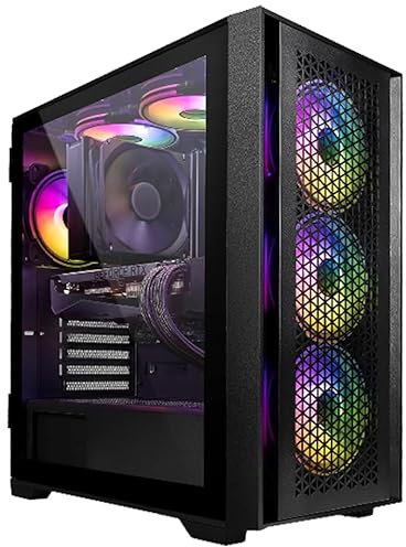Computek Gaming PC Tower | Intel Core i7-3770 3.90GHz | 16GB RAM | GT730 2GB Graphics Card | 256GB SSD+1TB HDD | 500W 80+ PSU | Black Gaming Case with 6 RGB Fans AirFlow | Wi-Fi | Windows 11.