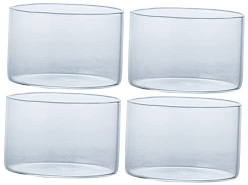 COLLBATH 4 Pièces Ramequins Allant Au Four Coupes à Dessert Verre Récipient à Dessert Tasse Verre Multifonctions Support à Boisson Coupe à Glace Délicate
