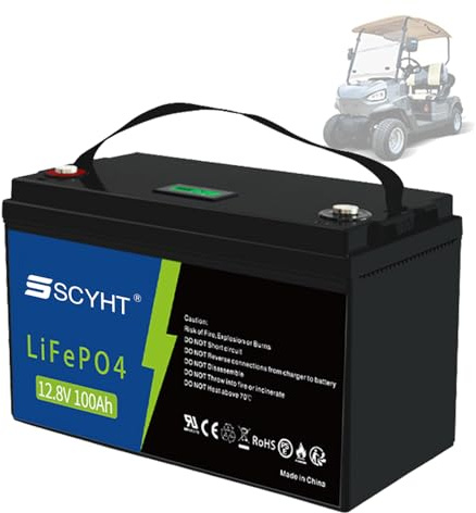 SSCYHT Batteria al litio 12,8 V 100 Ah Batteria LiFePO4 12,8 V Batterie a ciclo profondo 100 Ah Batterie di ricambio per pannelli solari camper per kit motore 500 W a 1280 W