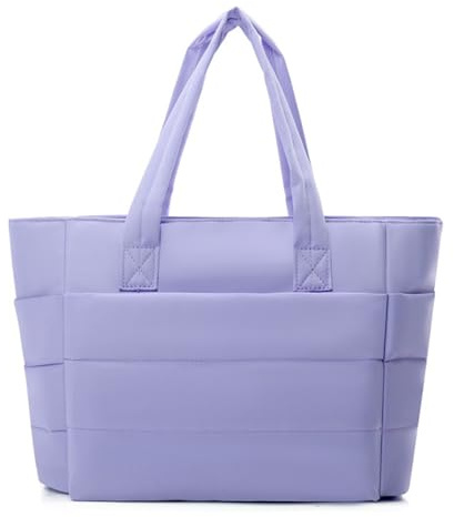 AONETIGER Borsa a mano da donna, in piuma, per laptop, borsa a tracolla, borsa a tracolla, per lavoro, viaggi, shopping, scuola, Lilla