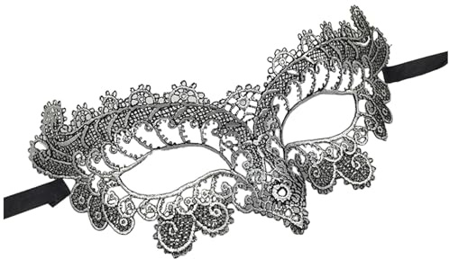 Generisch Halloween Spitze Maske, Venezianische Masken Damen, Sexy Verstellbare Lace Augenmaske für Frauen, Glitzerndem Augenmaske Katzenmaske Kostüm, für Masquerade Karneval Maskenball