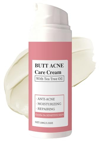 Butt Acne Cream - Spot Treatment for Buttocks, Thighs & Back Acne - Redness & Pore Minimising Treatment - Pimple Cream - Body Acne Treatment Lotion for Blemishes, Ingrown Hairs & Rough Skin
