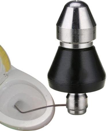 Boquilla de manguera de limpieza de canalones – accesorio de alta presión con 6 agujeros | Boquilla para limpiar los tubos de escape, pulverización para hojas y desechos