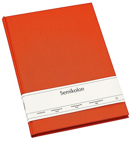 Semikolon 350931 Notizbuch Classic A4 liniert - 176 Seiten, cremeweißes Papier - Lesezeichen - orange orange