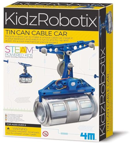 4M Tin Can Cable Car, STEM Engineering Build Kit | Build Your Own Tin Can Cable Car, STEM Engineering Kit