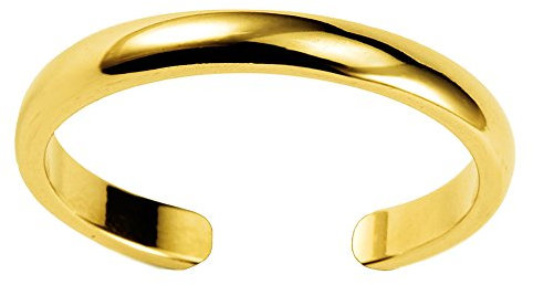 Zehenring, Gelbgold, glänzend, Manschetten-Stil, verstellbar, 3 mm, Gelbgold, Kein Stein