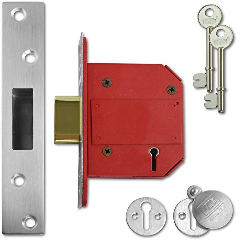 Union UNNY2100SC30 J2100S Strong Bolt BS 5 Lever Deadlock Mortice, Chrome
