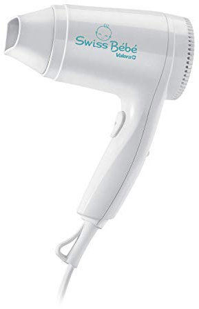 Valera, Swiss Bébé 554.13, Phon Sicuro, Delicato e Silenzioso per Capelli e Corpo dei Bebé, con Resistenza a Onda Security, 2 Posizioni di Temperatura/Flusso d'Aria, Pulsante On/Off, Bocchetta, Bianco