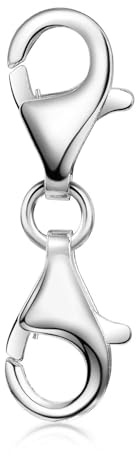 Doppel Karabinerverschluss Silber 925 zum Wechseln in silber gold rosegold | Schmuck Verschluss Karabiner 23 x 6 x 3mm für Ketten Armbänder in Sterlingsilber von MATERIA by Matthias Wagner