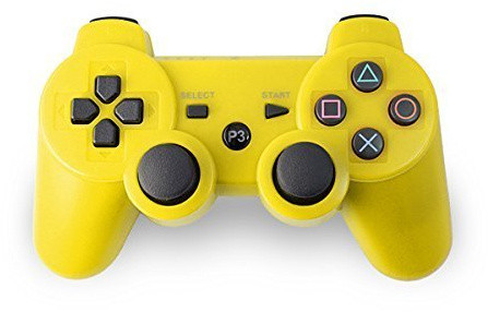 AMGGLOBAL® Yellow Portable Wireless Rechargable Bluetooth Gamepad Remote Joystick Controller Gamepad For Playstation 3 PS3