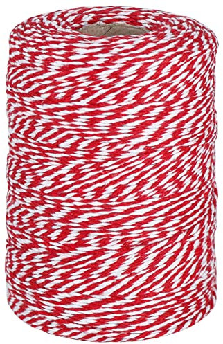 Vivifying Red and White String, 200M/656 Feet Premium Butchers String for Christmas, DIY Crafts, Gift Wrapping, Cooking Meat