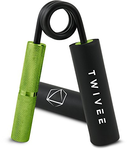 TWIVEE - Unterarmtrainer - Fingerhantel für maximale Griffkraft - Gripper aus gehärtetem Stahl und Aluminium - Handtrainer mit Griffpolster und Tasche - Handmuskeltrainer