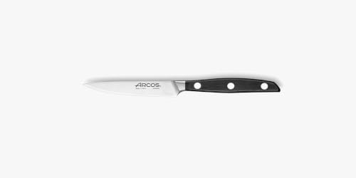Arcos Couteau d'Office Forgé en Acier Inoxydable – Idéal pour Éplucher les Fruits et Légumes, Poignée Ergonomique en Polyoxyméthylène, Lame de 100 mm – Couleur Noire, Série Manhattan | Idéal pour éplucher fruits et légumes. Manche ergonomique en polyoxyméthylène. Série Manhattan. Noir.