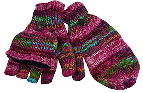 musimon Klapphandschuhe Handschuhe Fäustlinge Fäustel gestrickt Wolle gefüttert