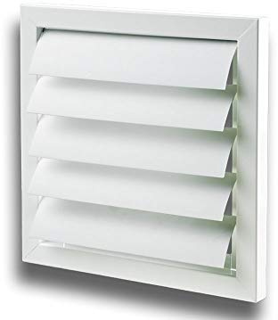 Griglia di ventilazione di protezione dalle intemperie, griglia di scarico da parete con lamelle autobloccanti, dimensioni 250 x 250 mm