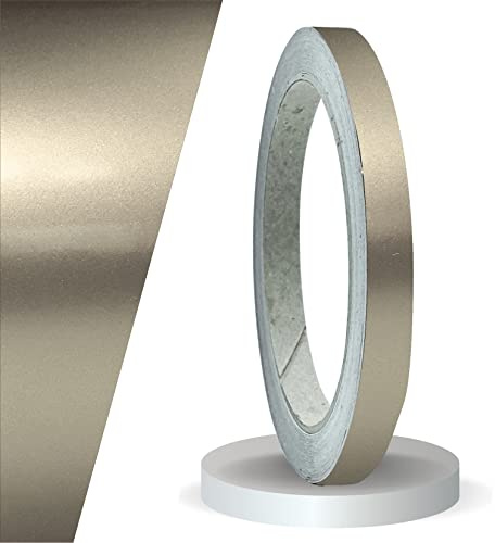 siviwonder Zierstreifen selbstklebend Folie Nickel Metallic glänzend 10 mm Breite 10 m Rolle PVC Dekorband Auto Motorrad Boot Fahrrad Wohnwagen Helm Pinstripe Klebeband für Konturmarkierung Dekoration