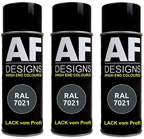 Alex Flittner Designs 3x RAL Lackspray Autolack Buntlack Spraydose RAL7021 SCHWARZGRAU seidenmatt