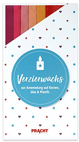 Pracht Creatives Hobby 7050-457 Verzierwachsplatten Mix, 6 halbe Platten, ca. 200 x 50 x 0,5 mm, Wachsplatten zum Modellieren und Verzieren von Kerzen