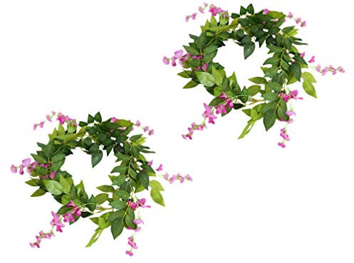 YARNOW 2stücke Künstliche Glyzinienblüten Hängende Dekoration Aus Rattan Naturgetreue Pflanzenornamente Pflegeleichtes Wohnaccessoire Geeignet Für Party-deko Und Everywhere
