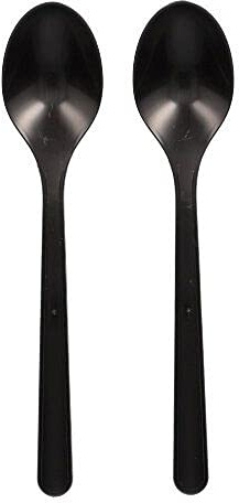 Haval Löffel, Bio-PP 18,5 cm schwarz extra stabil 96437 Mehrweglöffel wiederverwendbar, 50 Stück