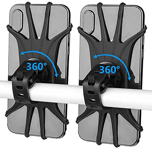 VOVIGGOL Handyhalterung Fahrrad 2st, 360 Drehung Universal Handyhalter Fahrrad Motorrad, Smartphone Halterung Handy Halterungfahrrad für iPhone 16 15 14 Pro Max, Samsung etc