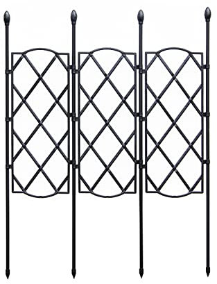 NZXVSE Paquete de 3 soportes para plantas de enrejado de jardín, marco plegable de soporte para plantas de cercado de celosía, paneles de rejilla de alambre de metal para rosas y plantas trepadoras
