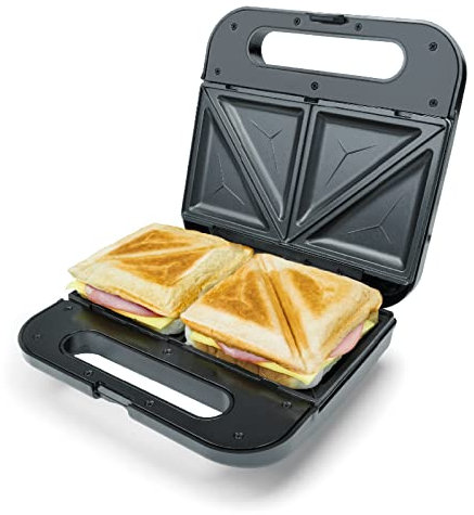 Korona 47019 XXL-Sandwichmaker | 750 Watt | Antihaftbeschichtung | Platzsparende Lagerung | Geeignet für American Sandwichscheiben | Einfache Reinigung